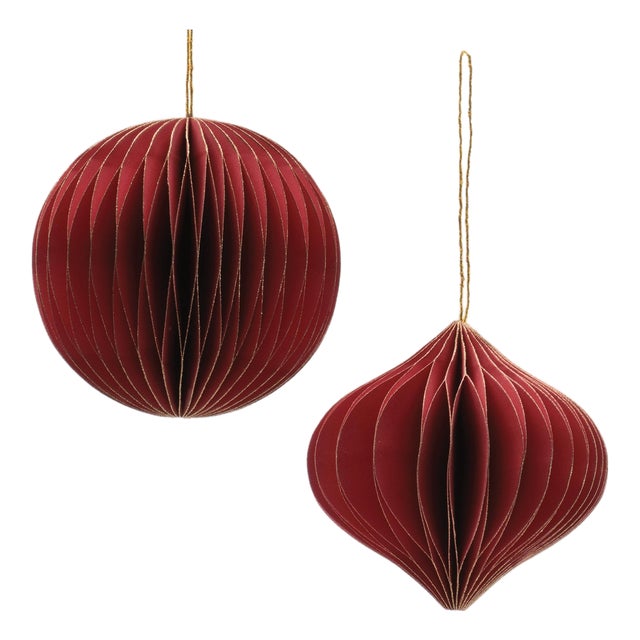 Round Paper Ornament Set of 12 For Sale