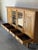 1960s Oak Sideboard Credenza With Leaded Glass Doors Four Drawers Mid-Century Modern 1960s For Sale - Image 5 of 11