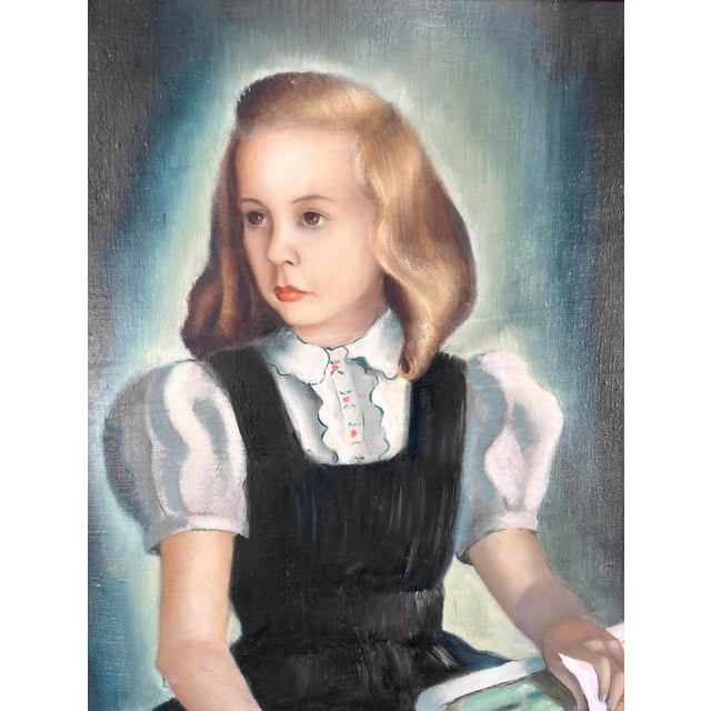 Young Girl With Horse Illustrations Original Oil on Linen by John Turner 1941 For Sale - Image 4 of 7