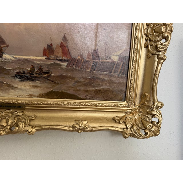 1868 George Anthony Waterstone British Antique Oil Painting Maritime Seascape For Sale - Image 15 of 15