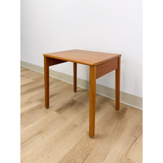 Mid 20th Century Single Teak End Table Made in Denmark Vintage MCM Danish Modern For Sale - Image 5 of 9