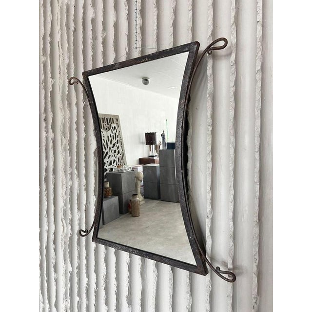 French Wrought Iron Mirror, 1950s For Sale - Image 6 of 11