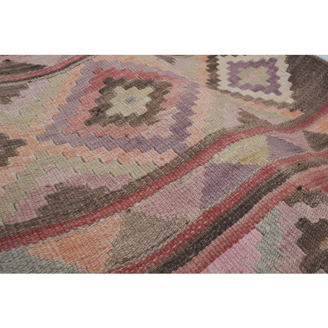Chocolate Turkish Handmade Stair Kilim Runner 2'4'' X 22'10'' For Sale - Image 8 of 13