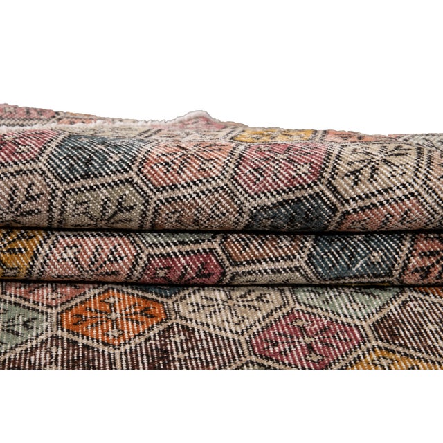 1960s Vintage Turkish Scatter Wool Rug 4 X 6 For Sale - Image 5 of 13