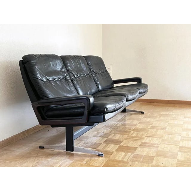 Mid-Century King Sofa in Teak and Metal by André Vandenbeuck, 1970s For Sale - Image 10 of 11