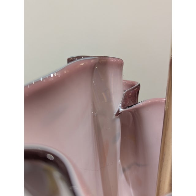 Amethyst Fluted Glass Table Lamp With Black Cone & Brass Base For Sale - Image 4 of 7