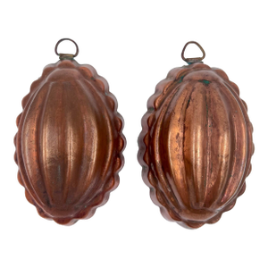 Vintage Mini Melon Copper Molds - Set of 2