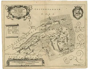 Antique Map of Ooststellingwerf attributed to Schotanus, 1664