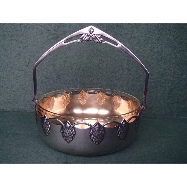 Antique Art Nouveau Silver-Plated Bowl with Handle from WMF For Sale - Image 3 of 17