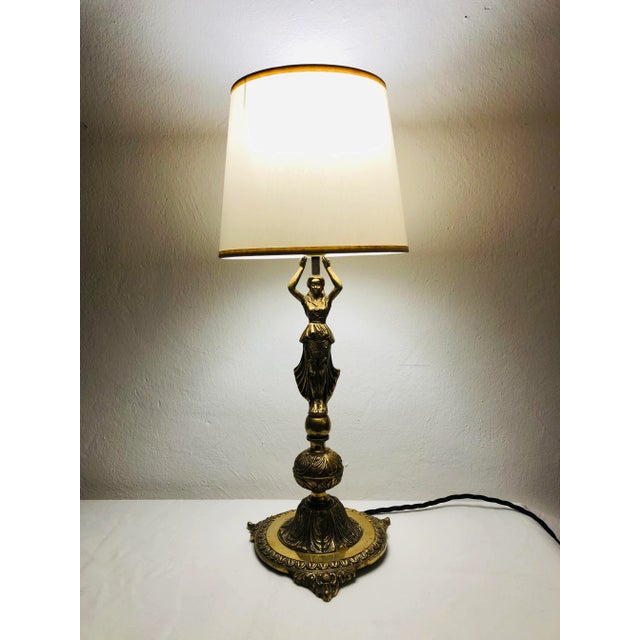 Metal French Brass Lamp, 1950s For Sale - Image 7 of 14
