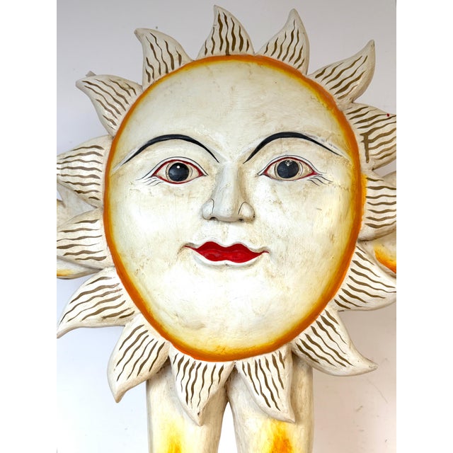 Sergio Bustamante Monumental Carved Sun Sculpture, Mexico, Circa 1980s For Sale - Image 9 of 16