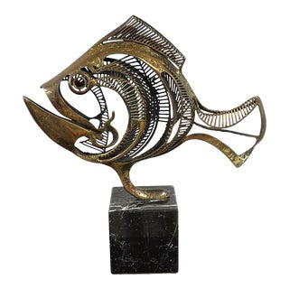 John Jagger "Groupee Ii" Bronze Fish Sculpture on Marble Base For Sale