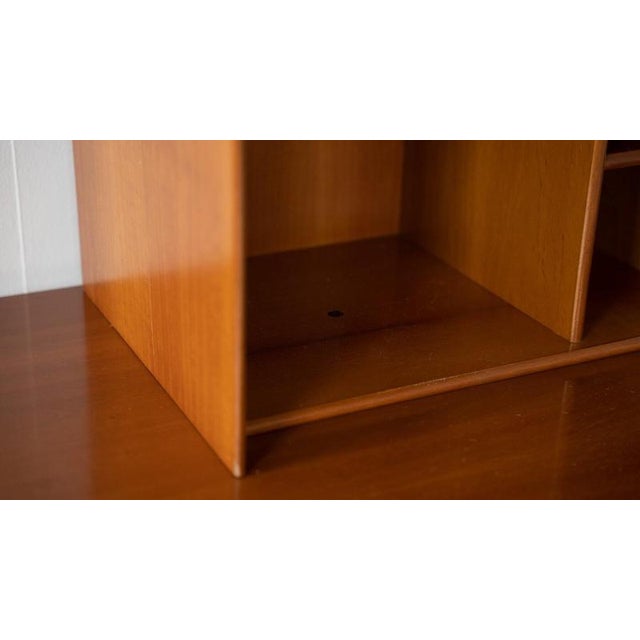 Mid-Century Modern Cabinet in Wood and Leather, Italy, 1970s For Sale - Image 6 of 14