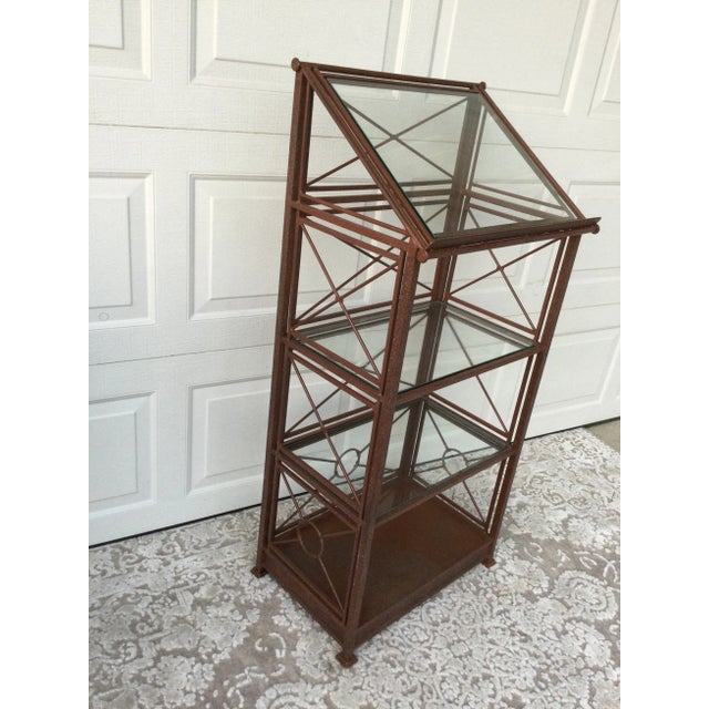 Vintage Iron & Glass Étagère Display Shelf For Sale In Orlando - Image 6 of 12