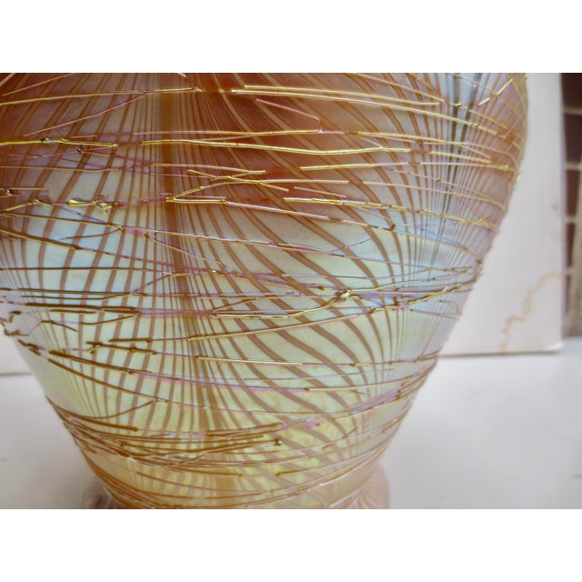 Durand Pulled Feather Iridescent Art Glass For Sale - Image 12 of 13