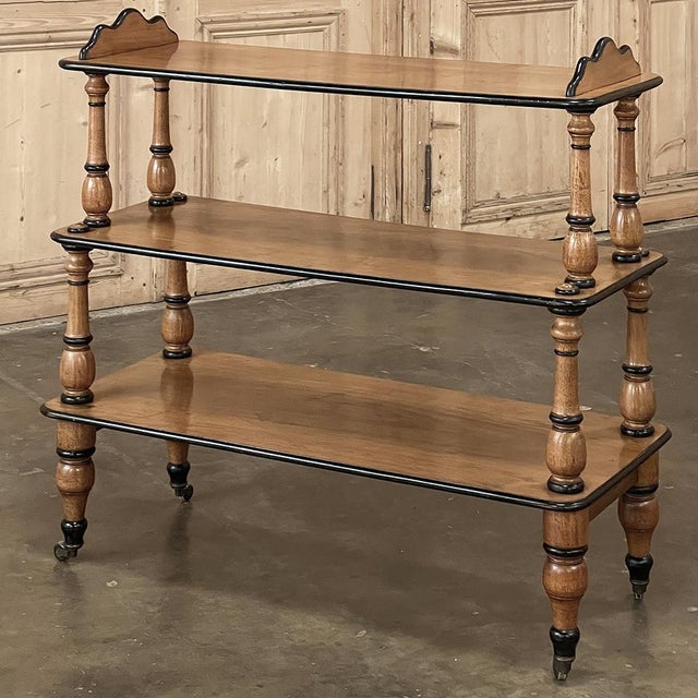 English 19th Century English Open Library Caddy Bookshelf on Casters For Sale - Image 3 of 18