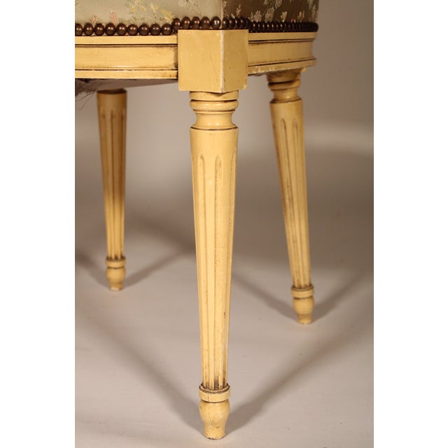 Set of 6 Louis XVI Style Painted Dining Chairs For Sale - Image 9 of 12