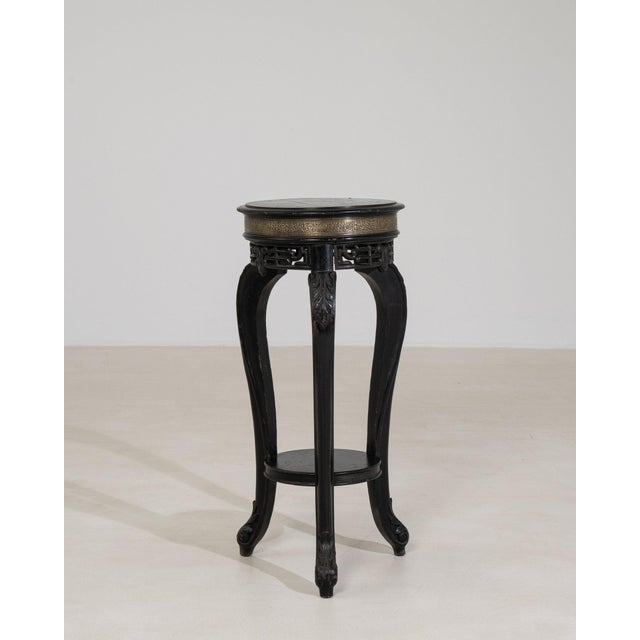 19th Century France Napoleon III Black Wood Pedestal For Sale - Image 4 of 11