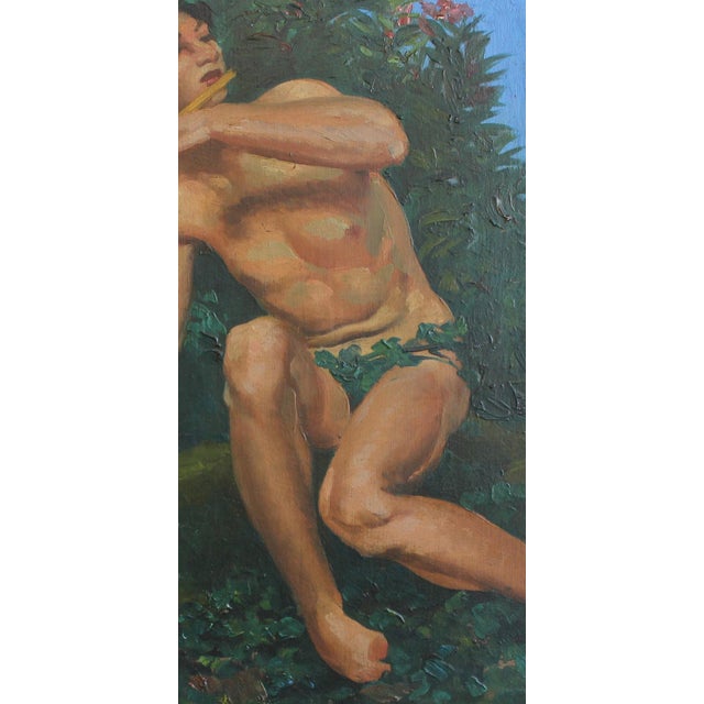 Joseph-Marius Avy, The Young Shepherd with Pan Pipe, 1920s, Oil on Panel, Framed For Sale - Image 13 of 16