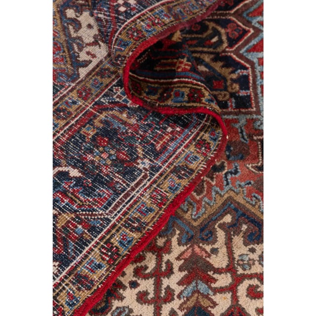 Red Antique Circa 1920 Red Hand Knotted Rug 5ft 11in X 7ft 4in For Sale - Image 8 of 9