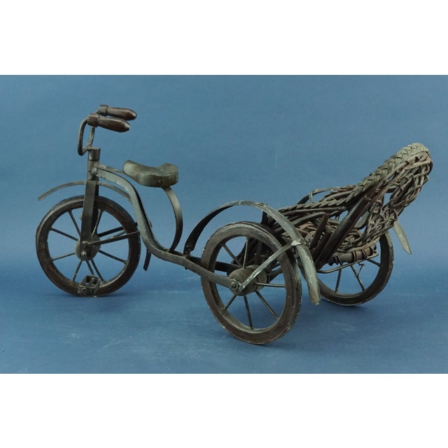 19th Century Large 19th Century Handmade Iron and Wicker Sidecar For Sale - Image 5 of 18