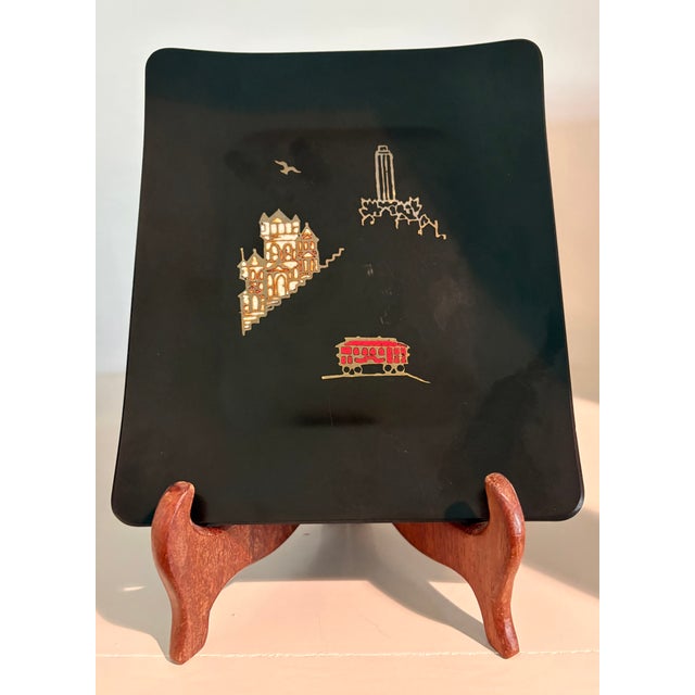 The Couroc Company 1970s Rare Couroc Company Inlaid Tray of San Francisco Historic Sites For Sale - Image 4 of 9