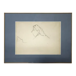 Albert Marquet Pencil on Paper Double-Sided Drawing, Profile of a Woman