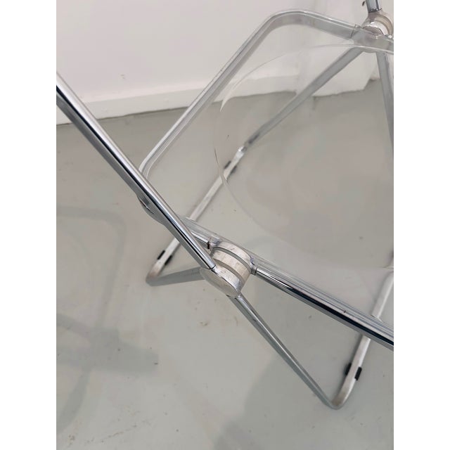 Plia Set of 8 Lucite Chrome Italian Chairs for Castelli, 1970s MCM For Sale - Image 4 of 13