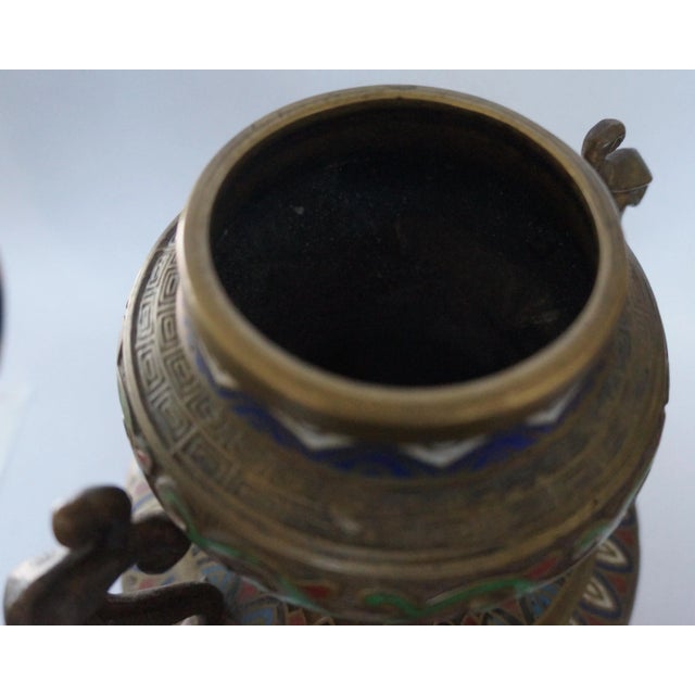 Vintage Japanese Champleve Vase For Sale In Chicago - Image 6 of 9