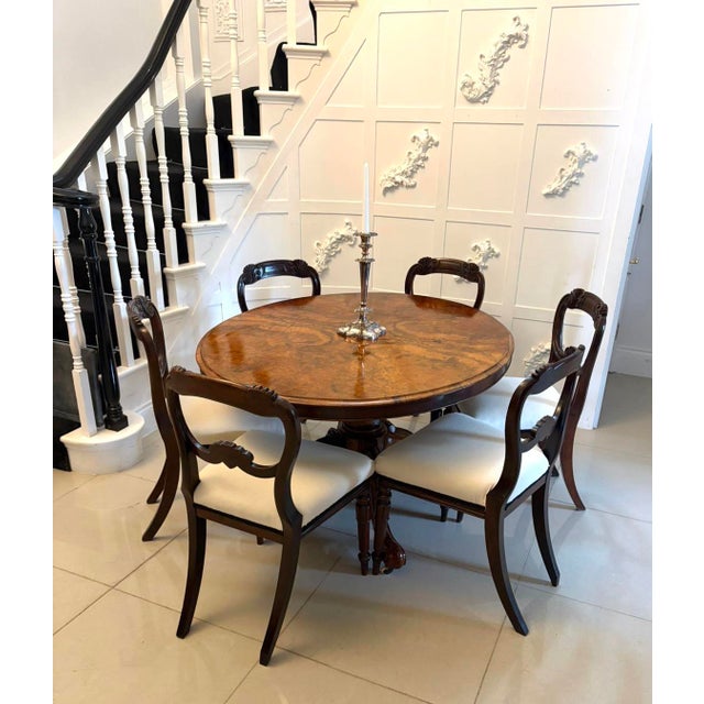 Antique Victorian Oval Burr Walnut Centre Dining Table with Tilt Top, 1860s For Sale - Image 4 of 13