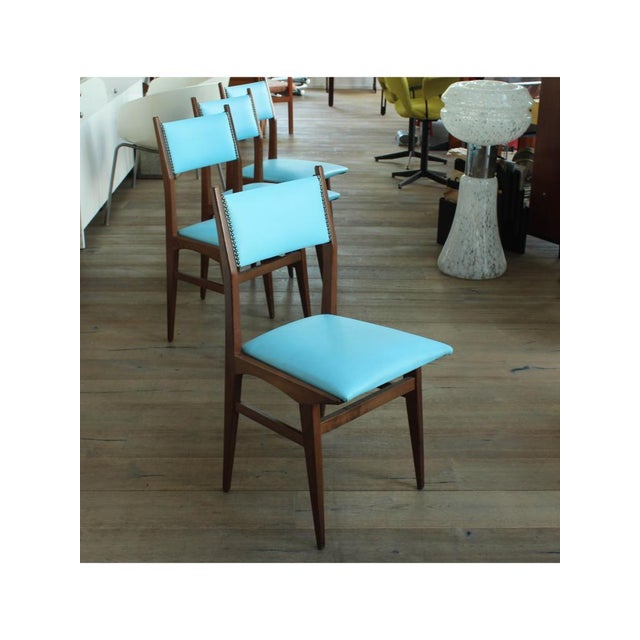 Blue Skai Chairs, 1960, Set of 4 For Sale - Image 6 of 16
