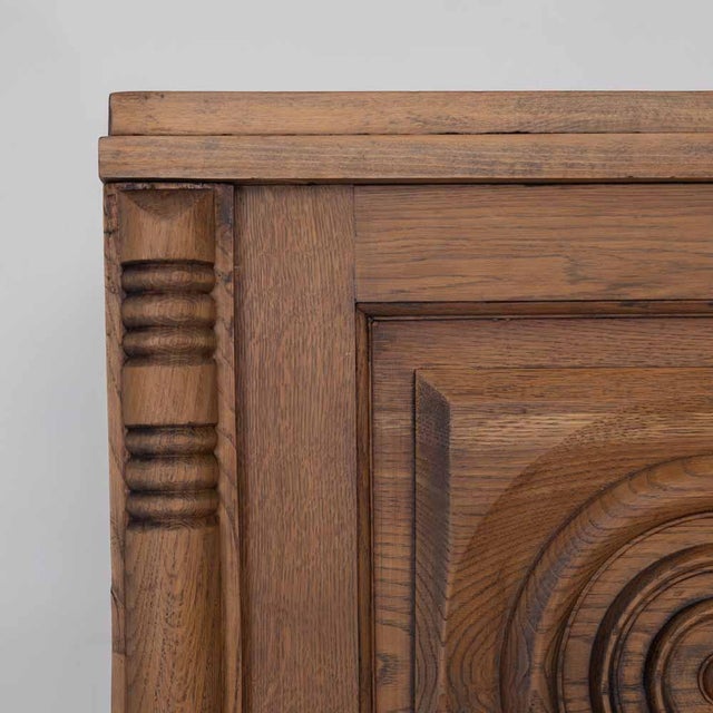 Brown 1940s French Carved Wood Cabinet by Charles Dudouyt, Attributed For Sale - Image 8 of 18