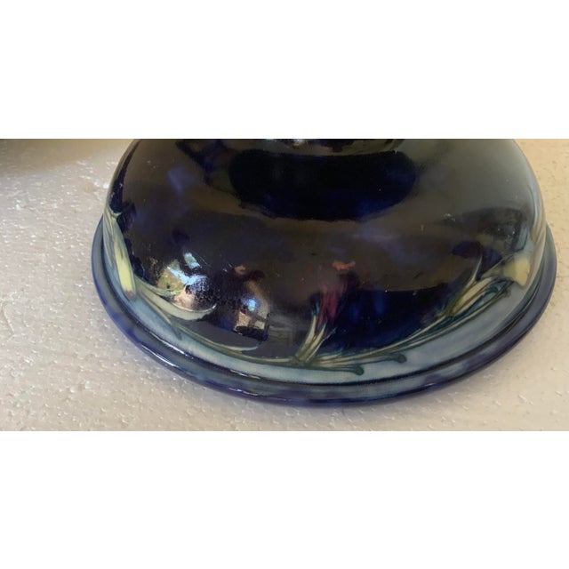 Art Nouveau Large Moorcroft Pottery Footed Bowl “Pansy” Pattern For Sale - Image 3 of 9