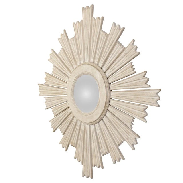 White Painted Sunburst Mirror For Sale - Image 4 of 4