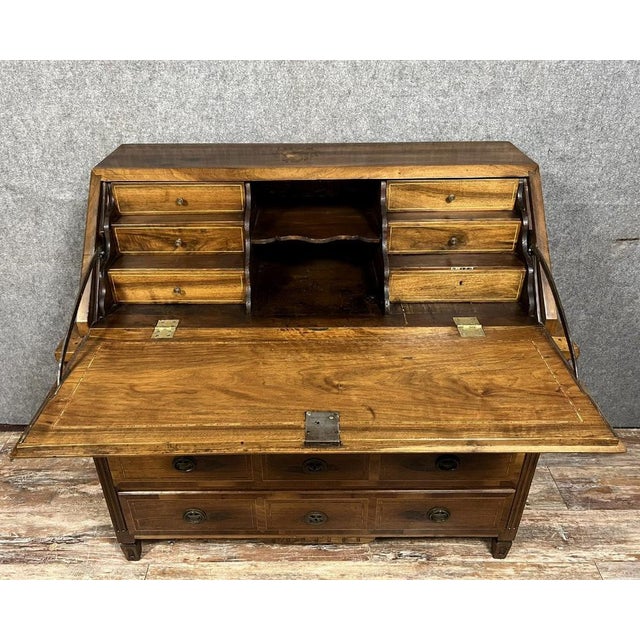 Louis XVI Scribanne Inlaid Burr Walnut Chest of Drawers For Sale - Image 3 of 8