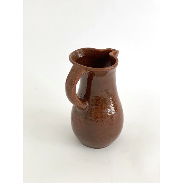 Rustic European Rustic French Pottery Pitcher For Sale - Image 3 of 10
