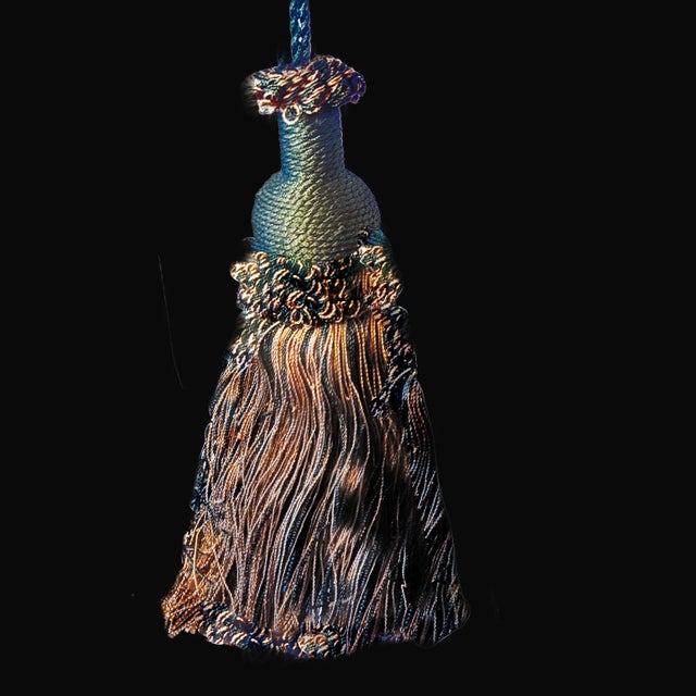 Carl Falkensteiin Attributed Hollywood Regency 3 Pendant Swag Lamp Etched White Rose Globes For Sale - Image 12 of 12