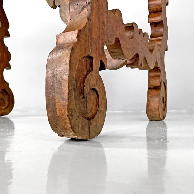 Italian Wooden Fratino Table with Decorated Legs, 1700s For Sale - Image 18 of 18