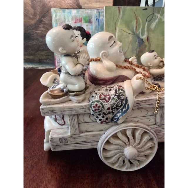 Asian Mid Century Hollywood Glamour Sculpture Buddha Carriage For Sale - Image 3 of 16
