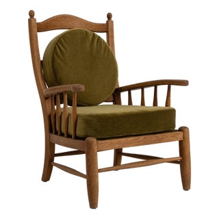 Oak Brutalist Armchair, Antique, France, Circa 1970 For Sale