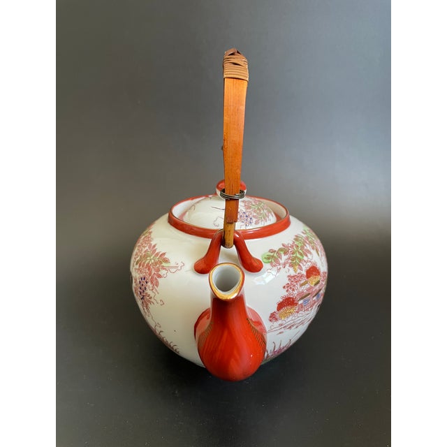 Japanese Antique Kutani Eggshell Porcelain Teapot & Teacup Trio Set With Lithophane For Sale - Image 3 of 17