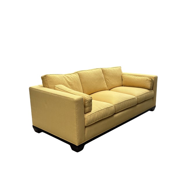 Baker Furniture Company Baker Furniture Modern Tuxedo Sofa in Golden Corduroy – Hollywood Regency Style For Sale - Image 4 of 11