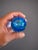 Aqua Dichroic Glass Eye Studio Paperweight – Blue Aqua Gold Sculpture Signed 1999 For Sale - Image 8 of 8