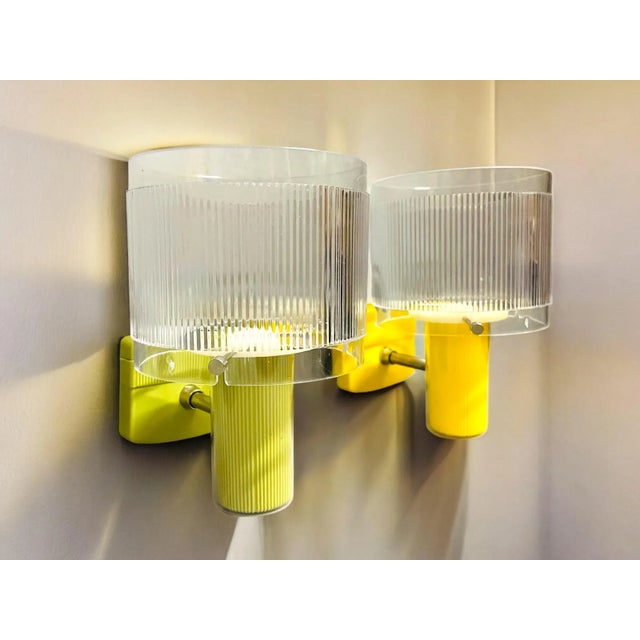 Green and Yellow Acrylic Wall Sconces, 1990s, Set of 2 For Sale - Image 15 of 15