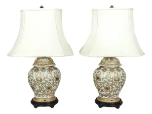 Pair of Vintage Chinoiserie Ginger Jar Table Lamps