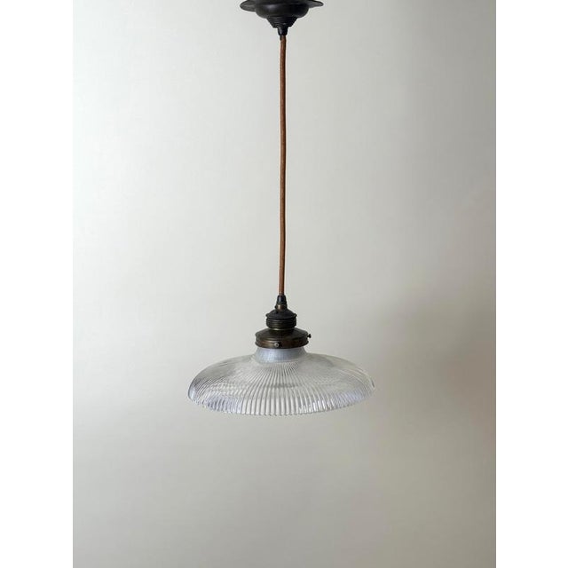 Art Nouveau Prismatic Glass Pendant Light from Holophane, Germany, 1910 For Sale - Image 15 of 17