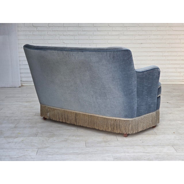 Vintage Danish Two-Seater Sofa in Furniture Velour and Beech, 1960s For Sale - Image 14 of 18