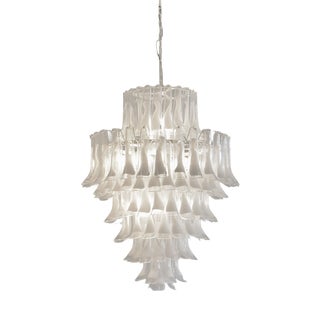 Large Murano Glass Saddle Chandelier, 1980s For Sale
