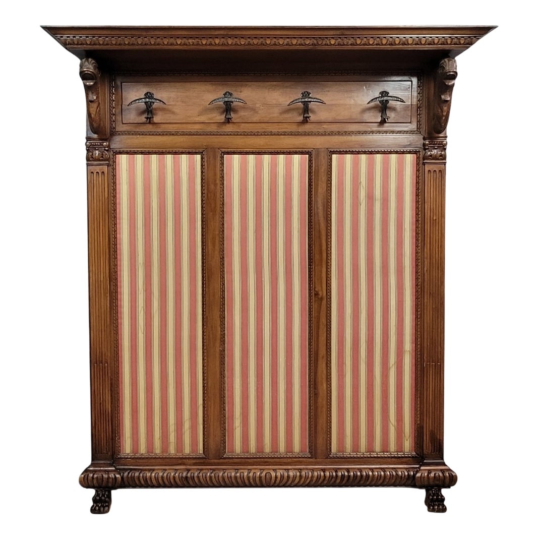 Large Renaissance-Style Walnut Coat Rack | Chairish