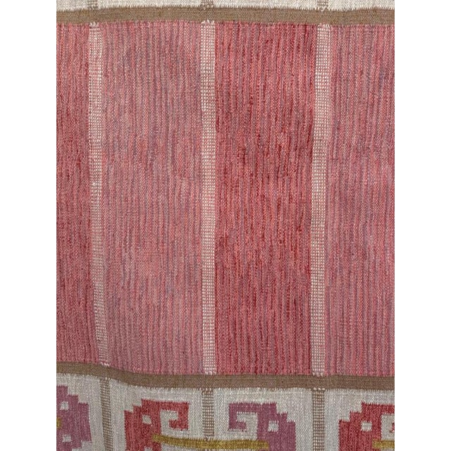 Red Vintage Swedish Krabba Rölakan Rug attributed to Anna-Greta Sjoqvist, 1950s For Sale - Image 8 of 11